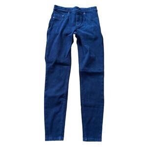 Spanx Womens Jean-ish Ankle Leggings Dark Indigo Blue Skinny Pull On Pants Small
